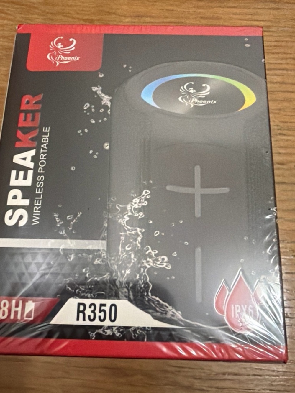Phenix R350 Portable Wireless Speaker - Black with Rainbow LED